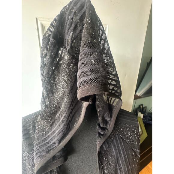 Jordan Taylor Black Lace Mesh Hooded Cover-Up – Long Sleeve, Beach Chic - Picture 3 of 8